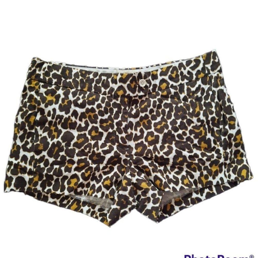 J. CREW Factory Leopard Dress Shorts Size OO Like New